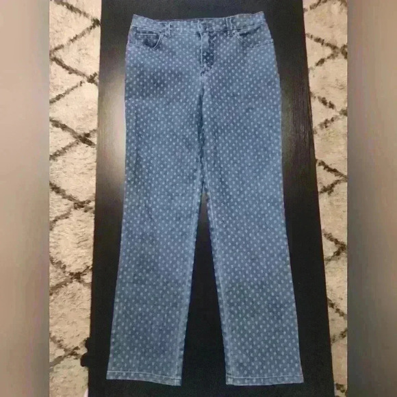 Gloria Vanderbilt Amanda Printed Denim Jeans Size 8 p #218 - Picture 1 of 3